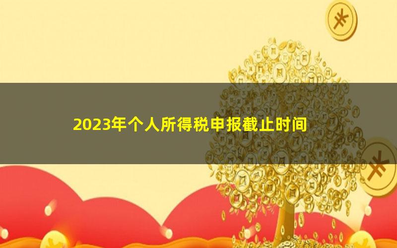 2023年个人所得税申报截止时间