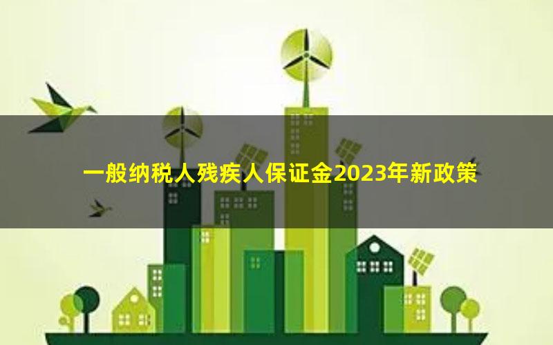 一般纳税人残疾人保证金2023年新政策