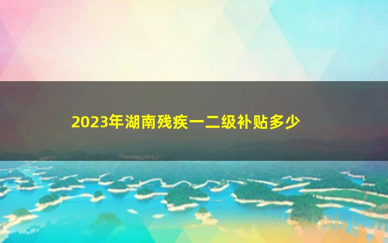 2023年湖南残疾一二级补贴多少