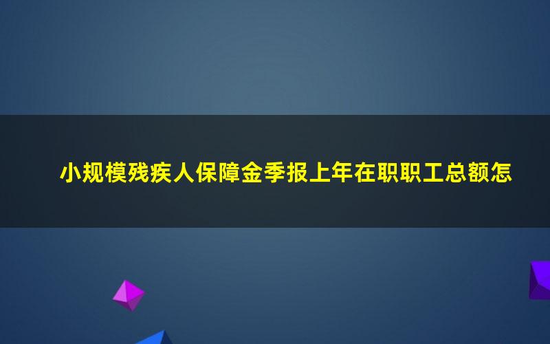 小规模残疾人保障金季报上年在职职工总额怎么填(小规模残疾人就业保障金怎