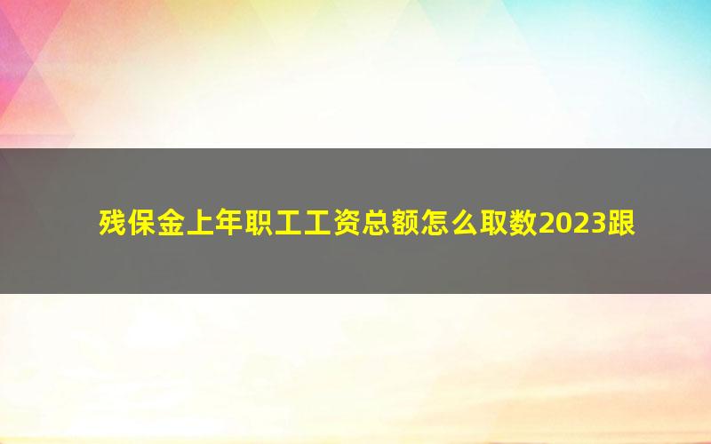 残保金上年职工工资总额怎么取数2023跟个税申报数额一致吗(残保金职工工资总