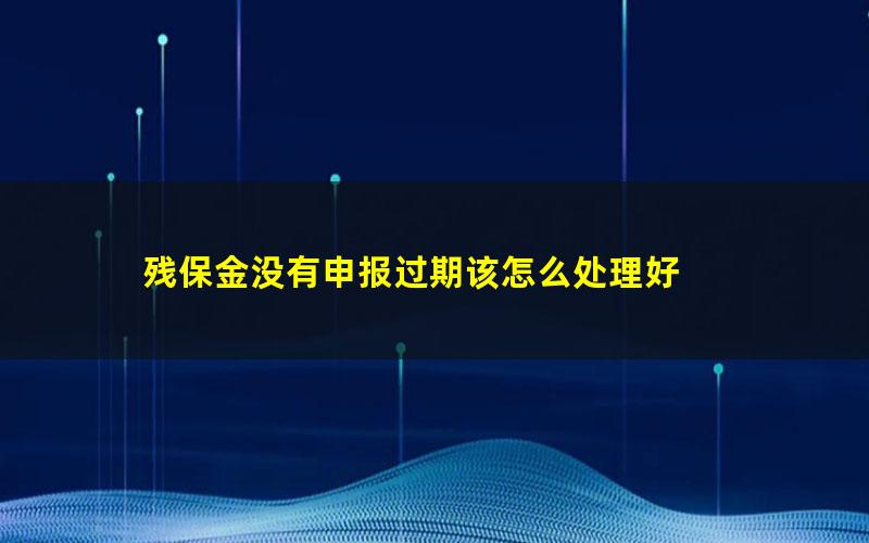 残保金没有申报过期该怎么处理好