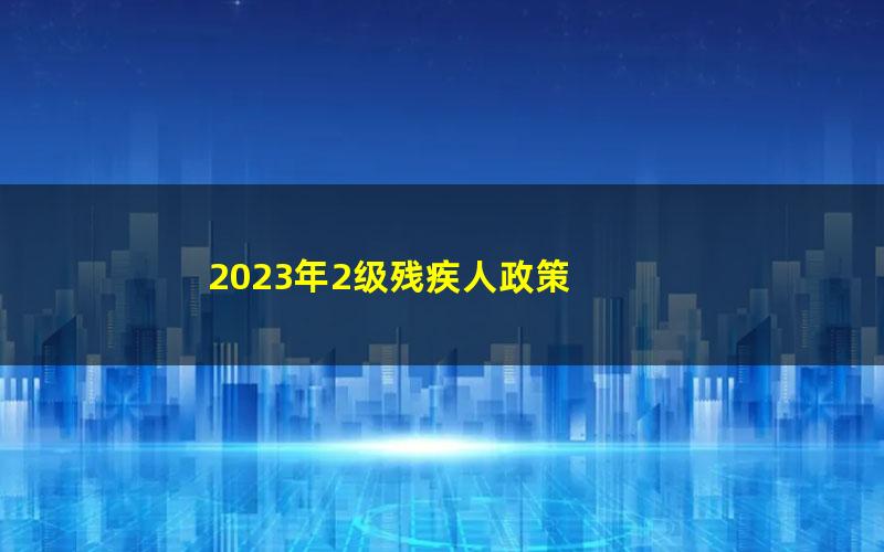 2023年2级残疾人政策