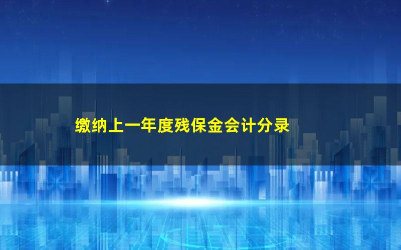 缴纳上一年度残保金会计分录