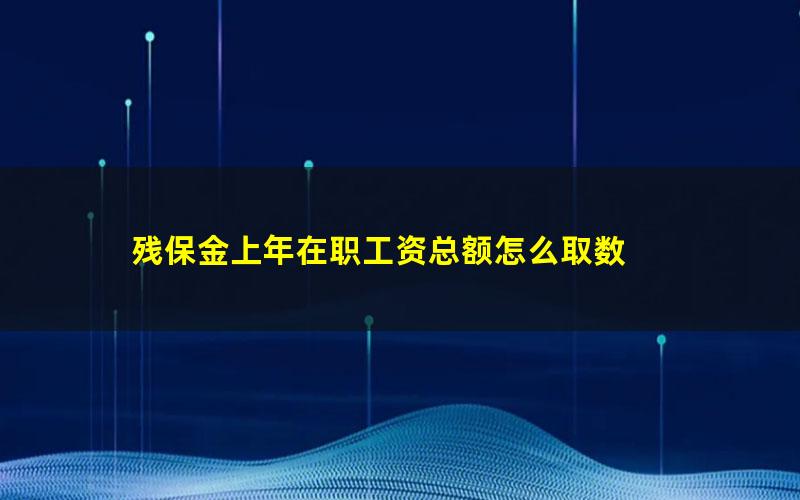 残保金上年在职工资总额怎么取数