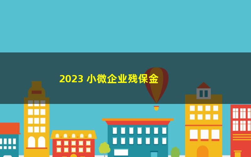 2023 小微企业残保金