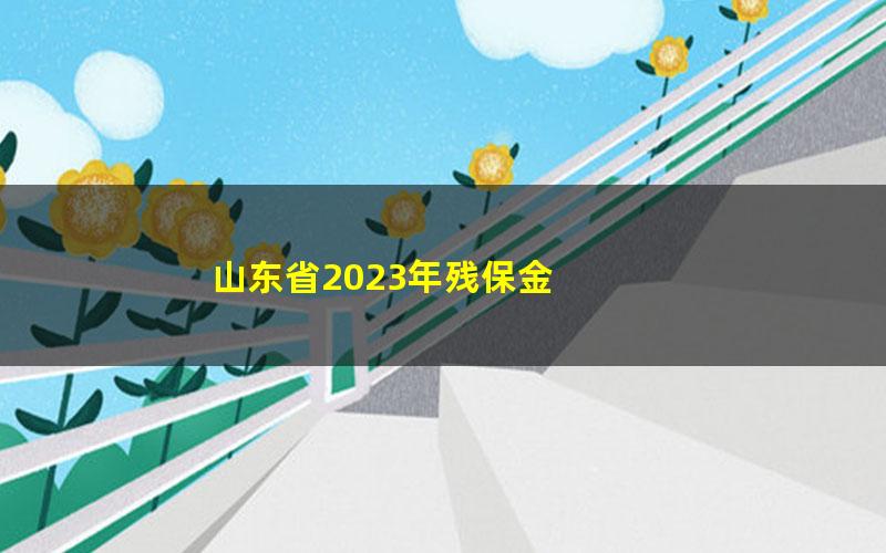 山东省2023年残保金