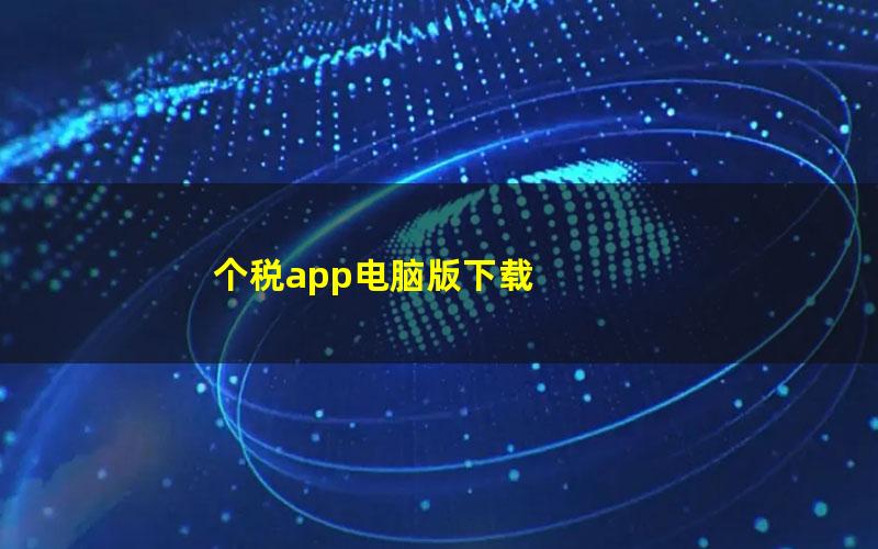 个税app电脑版下载