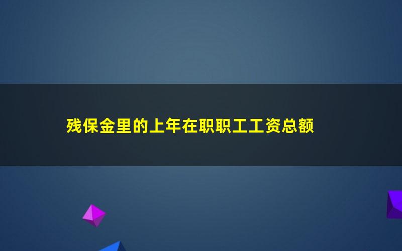 残保金里的上年在职职工工资总额