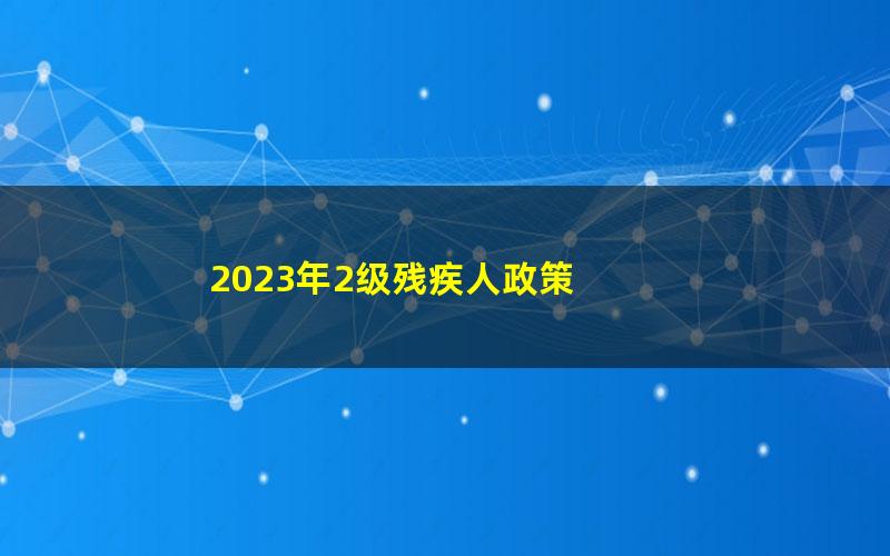 2023年2级残疾人政策