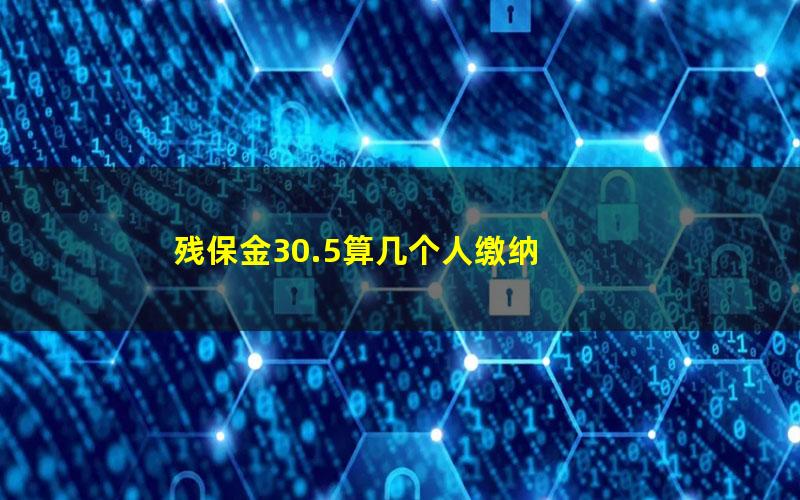 残保金30.5算几个人缴纳