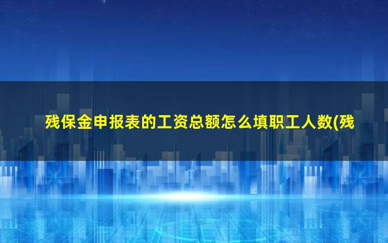 残保金申报表的工资总额怎么填职工人数(残保金的工资总额是应发工资还是实