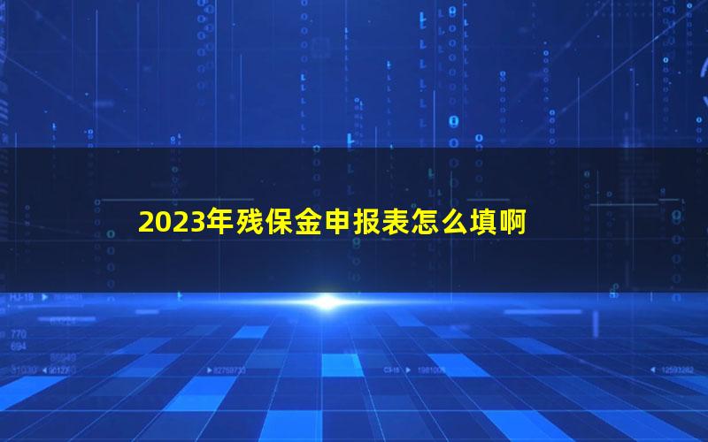 2023年残保金申报表怎么填啊