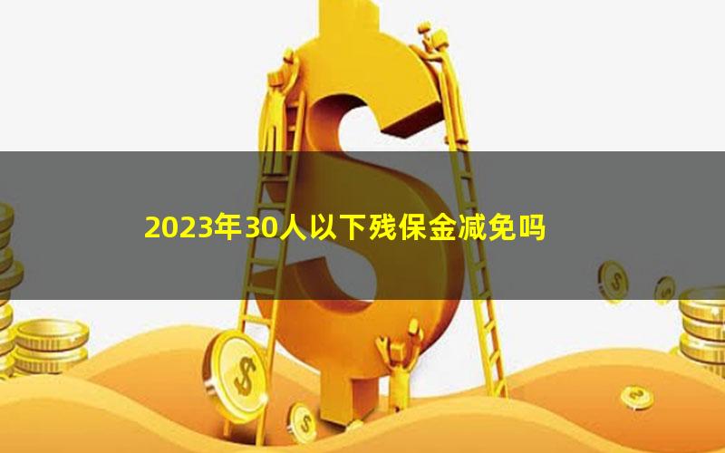 2023年30人以下残保金减免吗