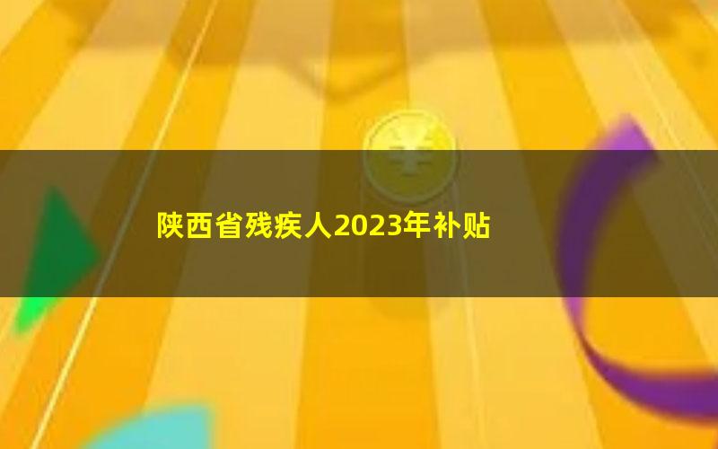 陕西省残疾人2023年补贴