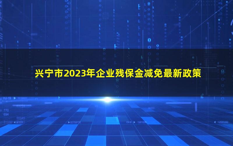 兴宁市2023年企业残保金减免最新政策