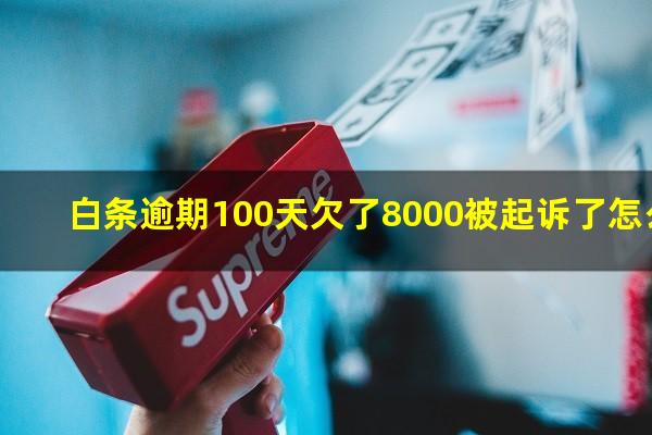 白条逾期100天欠了8000被起诉了怎么办