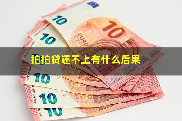 拍拍贷还不上有什么后果?拍拍贷还不上会上征信吗