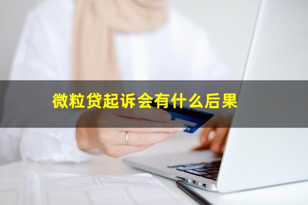 微粒贷起诉会有什么后果