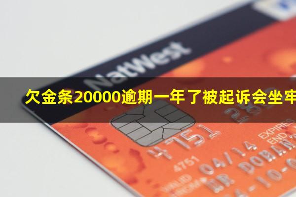 欠金条20000逾期一年了被起诉会坐牢吗?金条逾期2万