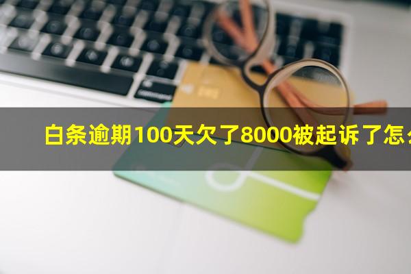 白条逾期100天欠了8000被起诉了怎么办?白条逾期了8000元会被起诉吗