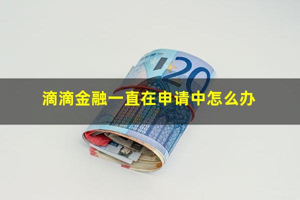 滴滴金融一直在申请中怎么办