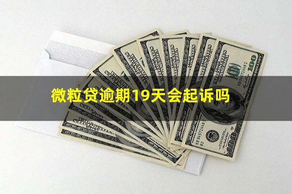 微粒贷逾期19天会起诉吗