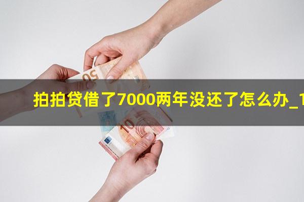 拍拍贷借了7000两年没还了怎么办_1