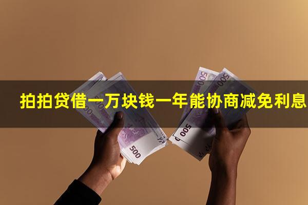 拍拍贷借一万块钱一年能协商减免利息吗