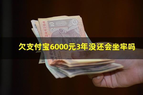 欠支付宝6000元3年没还会坐牢吗