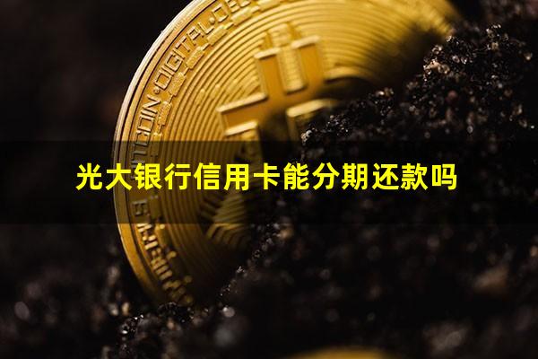 光大银行信用卡能分期还款吗