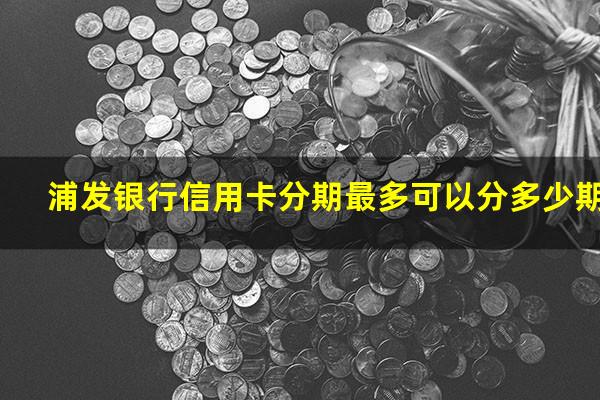 浦发银行信用卡分期最多可以分多少期