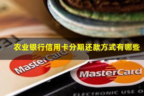 农业银行信用卡分期还款方式有哪些