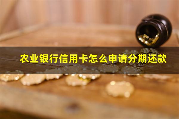 农业银行信用卡怎么申请分期还款