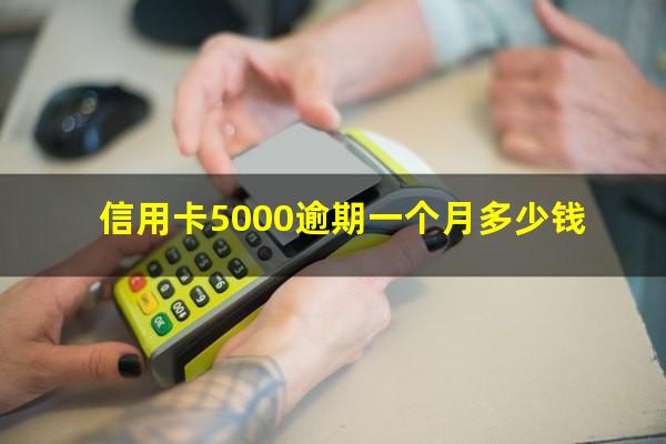 信用卡5000逾期一个月多少钱?5000的信用卡逾期一天要多少利息