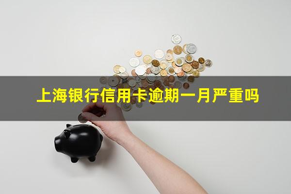 上海银行信用卡逾期一月严重吗?上海银行信用卡逾期一月严重吗怎么办