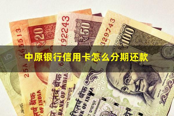 中原银行信用卡怎么分期还款?中原银行大额分期信用卡