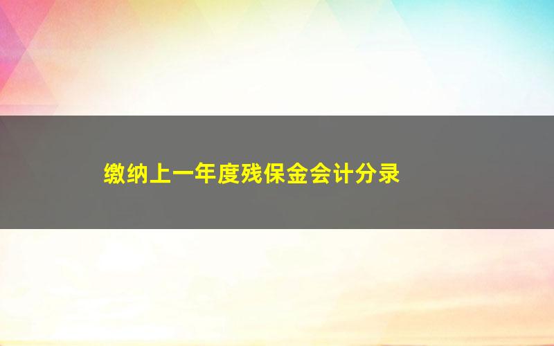 缴纳上一年度残保金会计分录