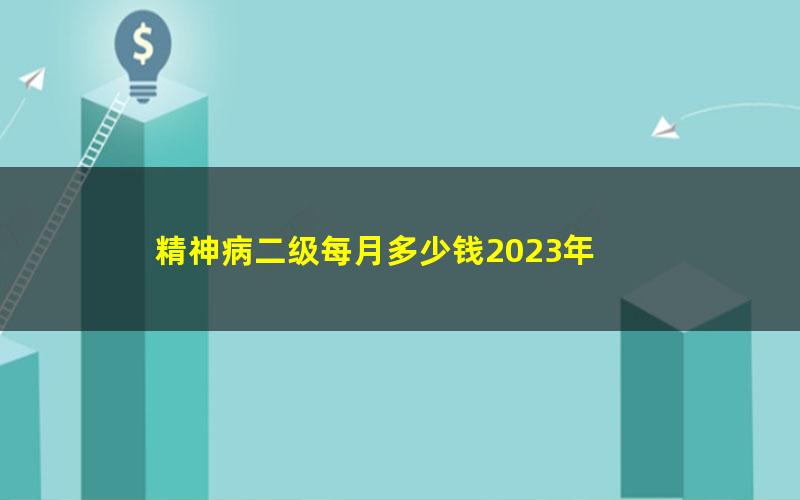 精神病二级每月多少钱2023年